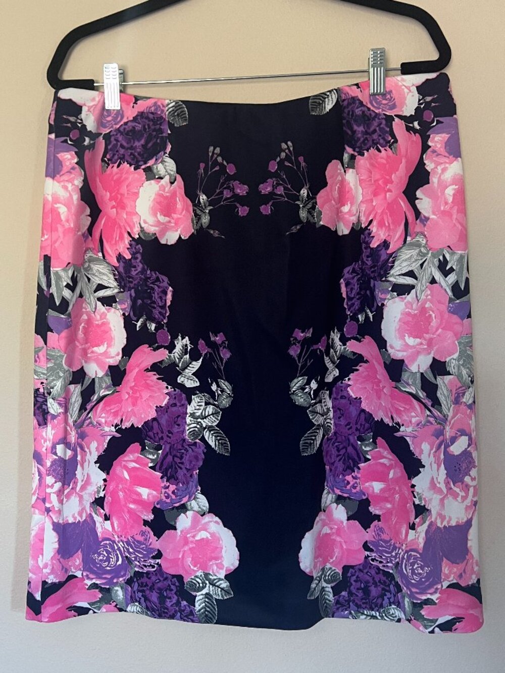 INC International Concepts Pull On Skirt - Navy Blue Pink Purple - Size 0X